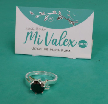 Apl279 Anillo Piedra Negra