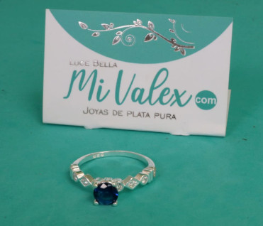 Apl280 Anillo Piedra Azul