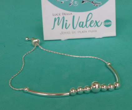 Pu168 Pulsera Bolitas Ajustable