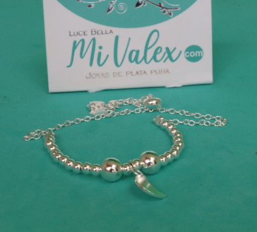 Pu171 Pulsera Bolitas y eslabón cadena forzada