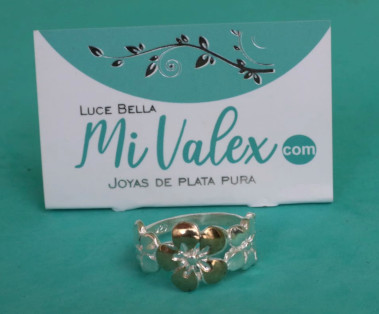 Ao77 Anillo Flor Dorada