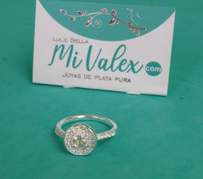 Apl289 Anillo Piedras Blancas