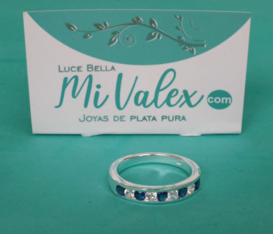 Apl304 Anillo Piedritas Azules