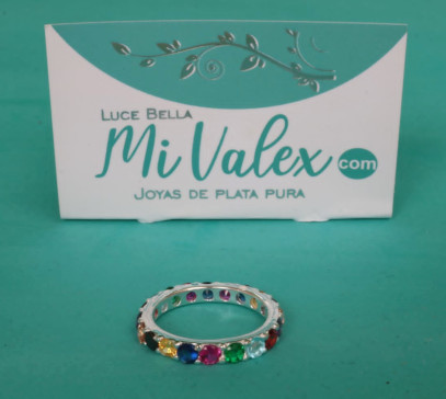 Apl309 Anillo Piedritas Colores