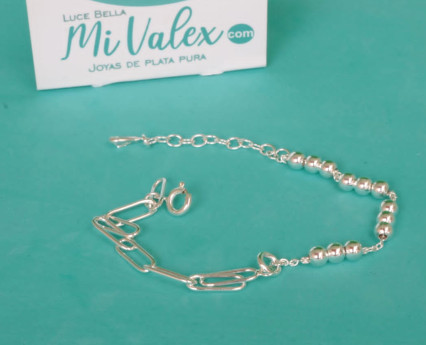 Pu197 Pulsera Bolitas Eslabones