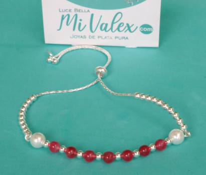 Pu200 Pulsera Centro Bolitas Rojas