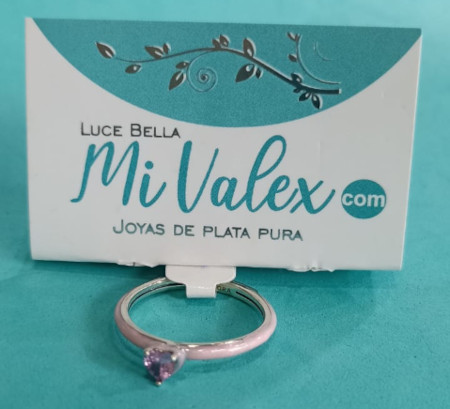 Apl311 Anillo Piedrita Lila