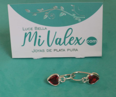 Aa109 Arete Aza Corazón Rojo
