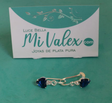 Aa125 Arete Aza Corazón Azul