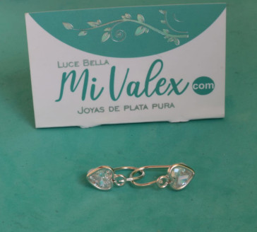 Aa129 Arete Aza Corazón Blanco