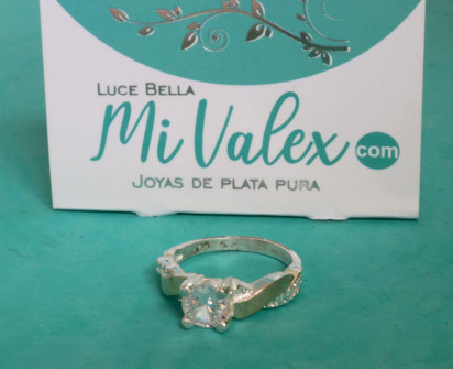 Ao80 Anillo Solitario Curva