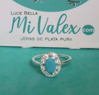 Apl325 Anillo Celeste Flor