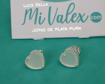 A461 Arete Corazón Blanco Opaco