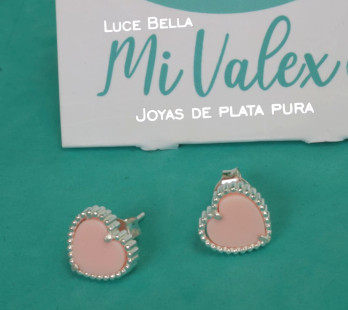 A465 Arete Corazón Rosa