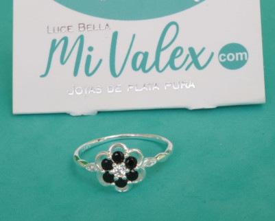 Apl340 Anillo Flor Oscura