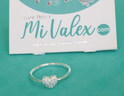 Apl342 Anillo Corazón Piedritas