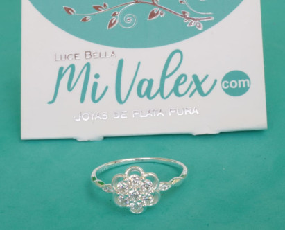 Apl345 Anillo Flor Doble Pétalo