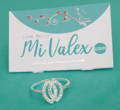 Apl348 Anillo Óvalos Piedritas