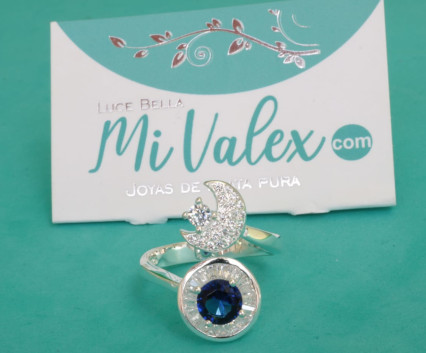Apl351 Anillo Azul Luna