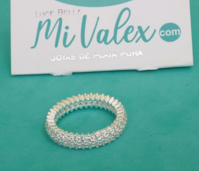 Apl352 Anillo Doble Piedritas