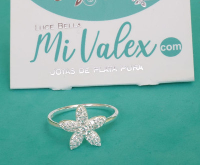 Apl353 Anillo Flor Cinco Pétalos