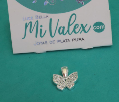 Di196 Dije Mariposa Piedritas Blancas