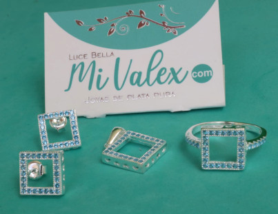 Ju186 Juego Cuadrado Celeste