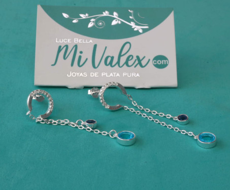 Al154 Arete largo azul-celeste