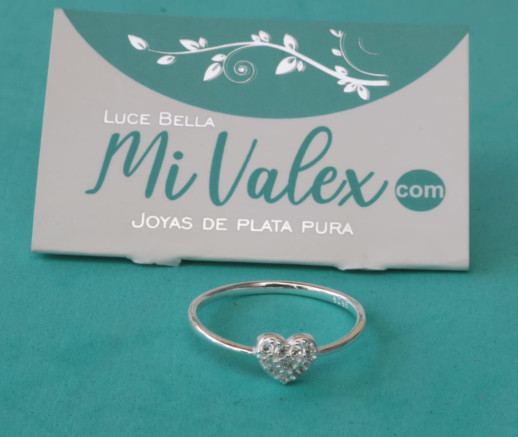Apl363 Anillo Corazón Piedritas