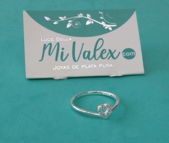 Apl367 Anillo Corazón borde Piedritas