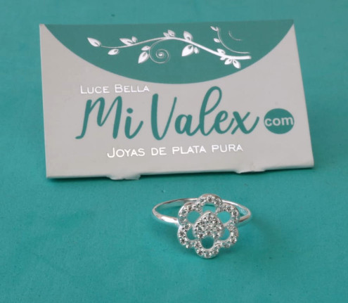 Apl368 Anillo Flor Corazón