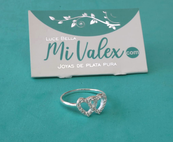 Apl369 Anillo Doble Corazón