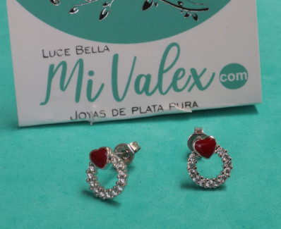 A524 Arete Corazón Rojo