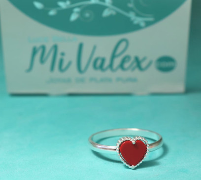 Apl386 Anillo Corazón Rojo