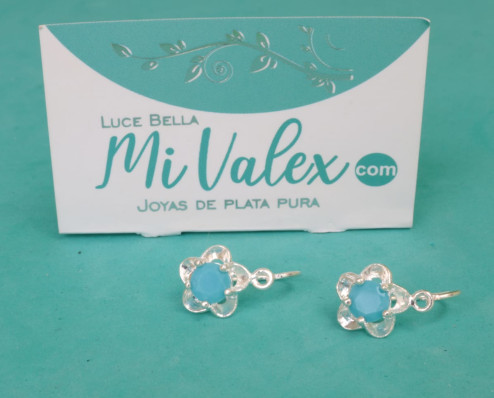 Aa140 Arete Aza Flor Celeste