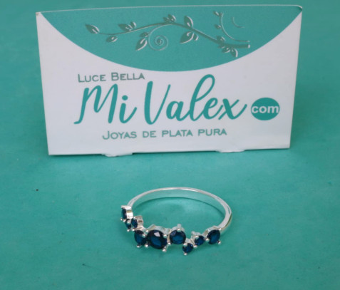 Apl393 Anillo Piedritas Azules
