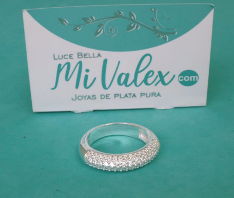 Apl394 Anillo Piedritas Blancas