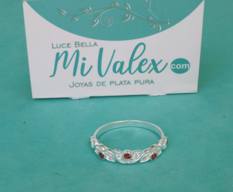 Apl399 Anillo Piedritas Rojas