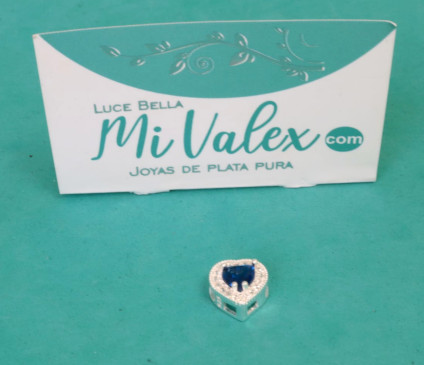 Di216 Dije Corazón Centro Azul