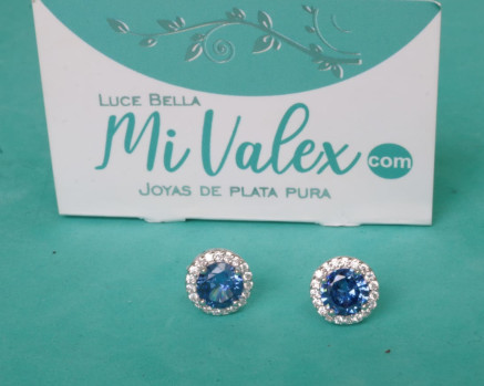 A590 Arete Redondo Piedrita Azul