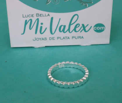 Apl407 Anillo Fila Semicorazones