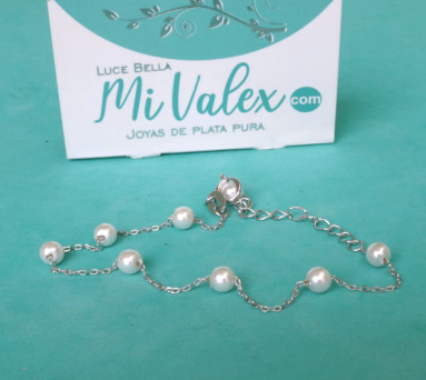 Pu243 Pulsera Bolitas Blancas