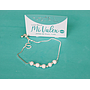 Pu194 Pulsera Bolitas Blancas