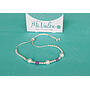 Pu199 Pulsera Bolitas Blanco Lila