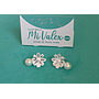 A424 Arete Flor Bolita Blanca