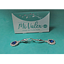 Al182 Arete Flor Azul Blanco 