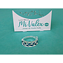 Apl398 Anillo Hojitas Piedritas Azules