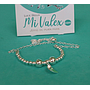 Pu171 Pulsera Bolitas y eslabón cadena forzada
