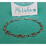 Pu183 Pulsera Plata Quemada Flores