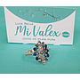 Apq118 Anillo Flor Piedritas Azules